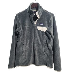 Patagonia Re-Tool Snap-T Fleece Pullover Medium Gray GUC 25442